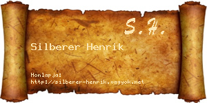 Silberer Henrik névjegykártya
